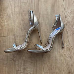 Sam Edelman gold ankle strap heel sandal 7.5